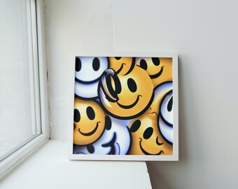 All Smiles Emojis Digital Art Print, Digital Download, Smile Emoji, AI Generated, Wall Art, AI Art, Home Decor, Printable, Emoji Print, Gift