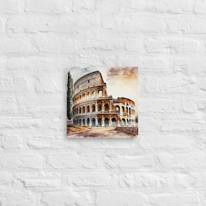 Colosseum - Rome Italy (Watercolor Canvas)