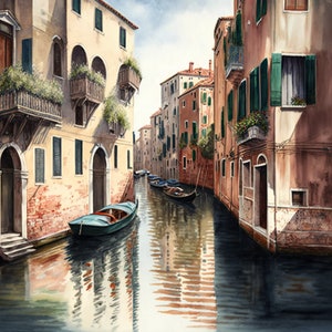 Canals - Venice, Italy (Digital Print)