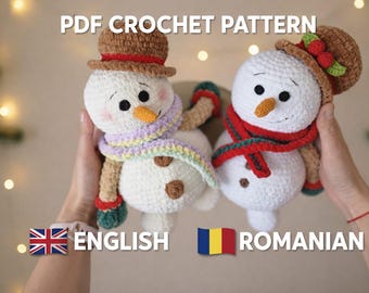 Crochet Snowman Crochet Pattern (PDF) / Amigurumi Christmas Ornament / Winter Decoration / Digital Download