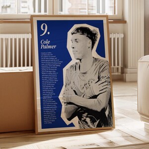 Cole Palmer Poster Kunst Druck, Palmer Fussball Wanddekoration, Fussballstar Kunstwerk, Fussballfan Geschenk, Sportwandkunst, Wohnkultur
