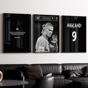 Erling Haaland Poster, Haaland Footbal Gift, Soccer Gifts, Sports Poster, Football Player Poster, Soccer Wall Art, Sports Bedroom Posters