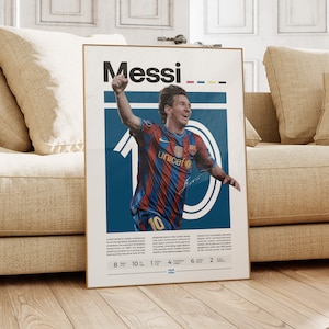 Lionel Messi Poster, Argentina Soccer Print, Soccer Gifts, Sports Poster, Football Player Poster, Soccer Wall Art, Sports Bedroom Posters