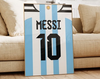 Lionel Messi poster, Argentinië voetbal print, voetbal cadeaus, sport poster, poster voetballer, voetbal kunst aan de muur, sport slaapkamer posters