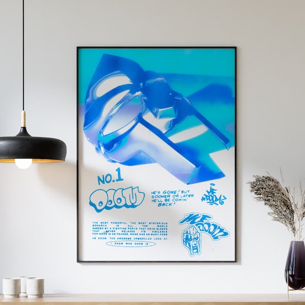 MF Doom Poster, Mf Doom Wall Art, Trendy Poster, Hip Hop Wall Art,Music Poster, MF Doom Merch, Rap, Music, Digital Download