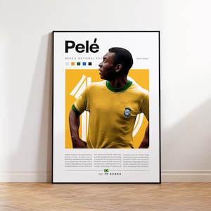 Pele Poster, brasilianischer Fußballspieler Poster, Fußball Geschenke, Sport Poster, Fußballspieler Poster, Fußball Wandkunst, Sport Schlafzimmer Poster
