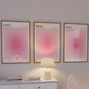 Lot de 3 affiches roses d'aura positive