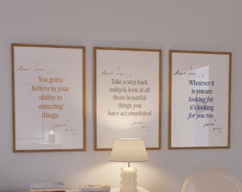 Set de láminas minimalistas con citas motivacionales, decoración de oficina con temática de trabajo duro, póster con cita inspiradora, arte mural para emprendedores, descarga digital