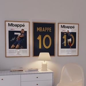 Kylian Mbappé Poster Französische Nationalmannschaft, Fußball Geschenke, Sport Poster, Fußballspieler Poster, Fußball Wandkunst, Sport Schlafzimmer Poster