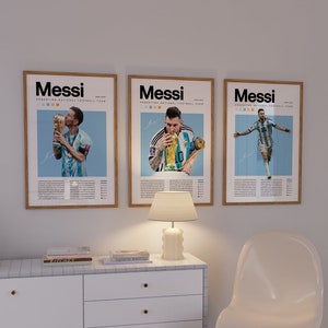 Cartel de Lionel Messi, Impresión de fútbol argentino, Regalos de fútbol, Cartel deportivo, Cartel de futbolista, Arte de pared de fútbol, Carteles de dormitorios deportivos