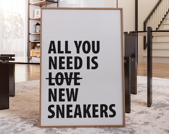 HypeBeast druckbare Wandkunst, Hypebeast Sneaker Poster, Hypebeast Schuhposter, Sneaker Drucke Set, Sneakerhead Raumdekor, Hypebeast Luxus