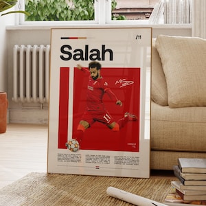 Mohamad Salah Poster, Egyptian Footballer Print, Soccer Gifts, Sports Poster, Football Poster, Soccer Wall Art, Sports Bedroom Posters