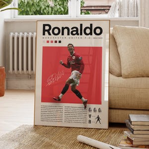 Cristiano Ronaldo Poster, Ronaldo Football Print, Sports Poster, Football Poster, Soccer Wall Art Gift, Sports Bedroom decor gift
