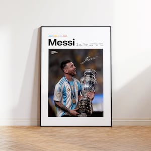 Lionel Messi Poster, Argentina Soccer Print, Soccer Gifts, Sports Poster, Football Player Poster, Soccer Wall Art, Sports Bedroom Posters