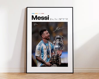 Lionel Messi poster, Argentinië voetbal print, voetbal cadeaus, sport poster, poster voetballer, voetbal kunst aan de muur, sport slaapkamer posters