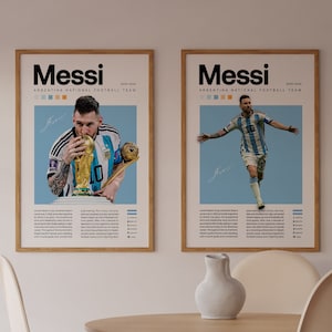 Cartel de Lionel Messi, Impresión de fútbol argentino, Regalos de fútbol, Cartel deportivo, Cartel de futbolista, Arte de pared de fútbol, Carteles de dormitorios deportivos imagen 5