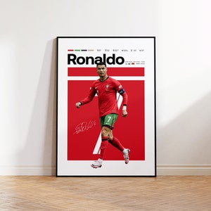 Cristiano Ronaldo Poster, Ronaldo Football Print, Sports Poster, Football Poster, Soccer Wall Art Gift, Sports Bedroom decor gift
