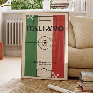 Italien WM Poster, Fußball Wand Kunst, Entwicklung des Fußballs, Fußball Geschenk, Fußball Thema, Fußball Geschenk, Football Poster, Fußball Geschenk