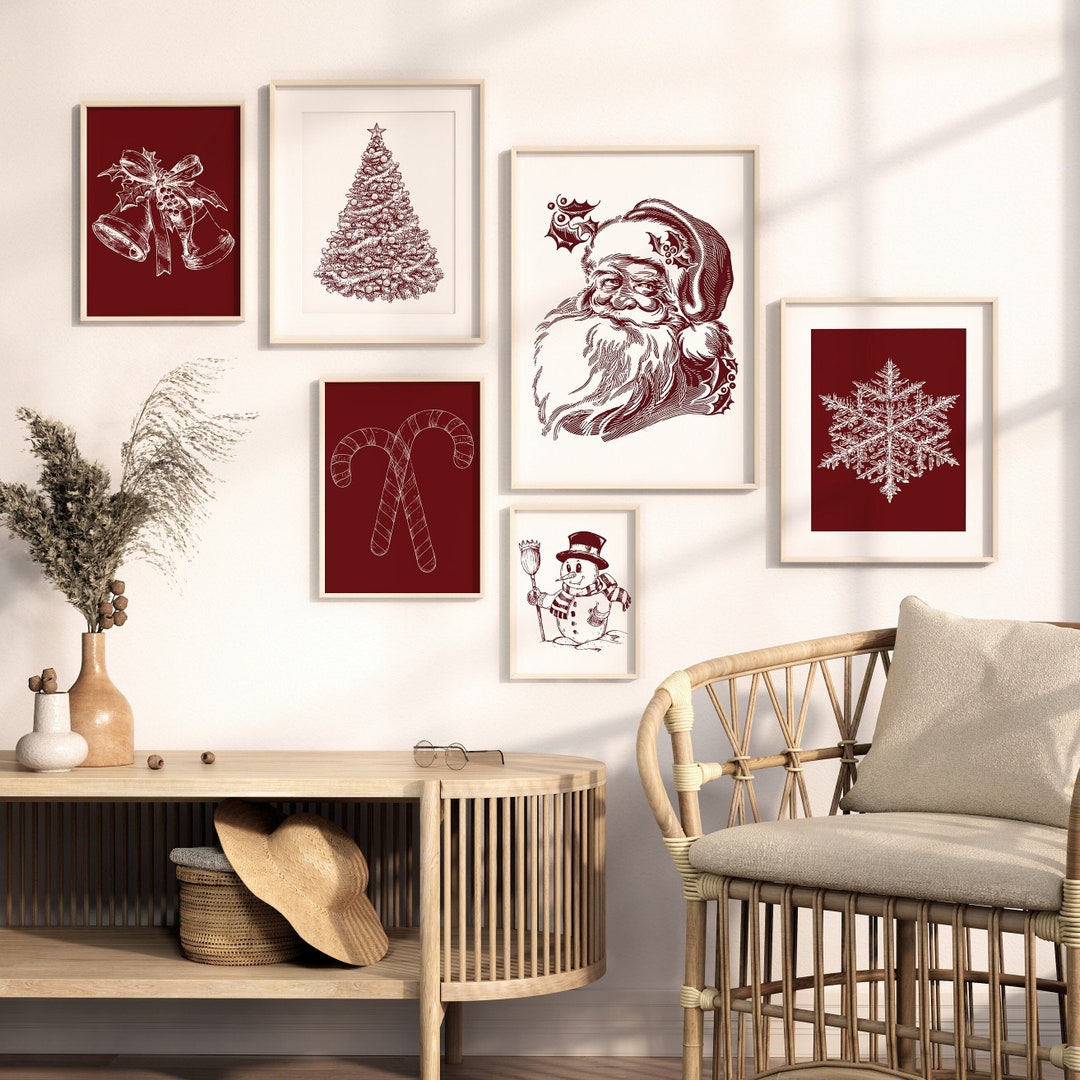 TAEDIN Weihnachts-Wandkunst Poster – 30,5 X 40,6 Cm, Grün, Mit Holzrahmen & Aufhängung – Winterdeko Für Zuhause