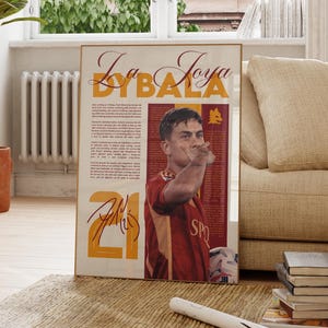 Paulo Dybala Poster Argentinian Football Poster, Soccer Gifts, Sports Poster, Football Player Poster, Soccer Wall Art, Sports Bedroom Poster