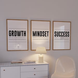Minimalist Motivation Focus Print set, motivational Hard Work  office decor, inspiring posters, entrepreneur wall art, Digital Download