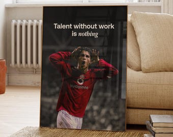 Cristiano Ronaldo Poster, Ronaldo Football Print, Sports Poster, Football Poster, Soccer Wall Art Gift, Sports Bedroom decor gift