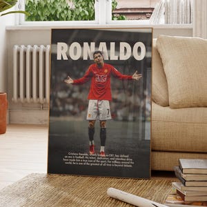 Cristiano Ronaldo Poster, Portugal Football Print, Soccer Gifts, Sports Poster, Football Poster, Soccer Wall Art, Sports Bedroom Posters
