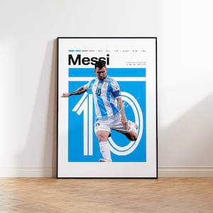 Lionel Messi Poster, Argentina Soccer Print, Soccer Gifts, Sports Poster, Football Player Poster, Soccer Wall Art, Sports Bedroom Posters