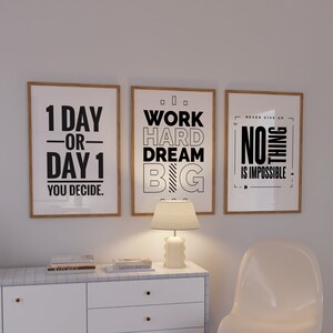 Office Wall Art, Set of 6, Printables, Home Office Decor, Motivational ...