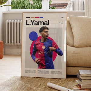 Lamine Yamal Poster, Spanish Footballer, Soccer Gifts, Sports Poster, Football Player Poster, Soccer Wall Art, Sports Bedroom Posters