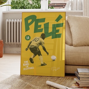ペレのポスター、ブラジルのサッカー選手のポスター、サッカーギフト、スポーツポスター、フットボール選手のポスター、サッカーの壁アート、スポーツ寝室ポスター