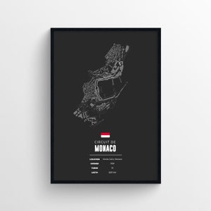 F1 Racing Monaco Grand Prix Poster, Race Car Minimalistische F1 Printbare Poster, Race F1 Fan Gift, F1 Monaco Grand Prix Poster, F1 Cadeau Idee
