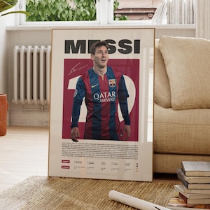 Lionel Messi Poster, Soccer Leo Messi Gifts, Sports Poster, Football Player Poster, Soccer Messi Wall Art, Sports Bedroom Posters