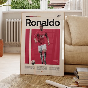 Cristiano Ronaldo Poster, Portugal Football Print, Soccer Gifts, Sports Poster, Football Poster, Soccer Wall Art, Sports Bedroom Posters