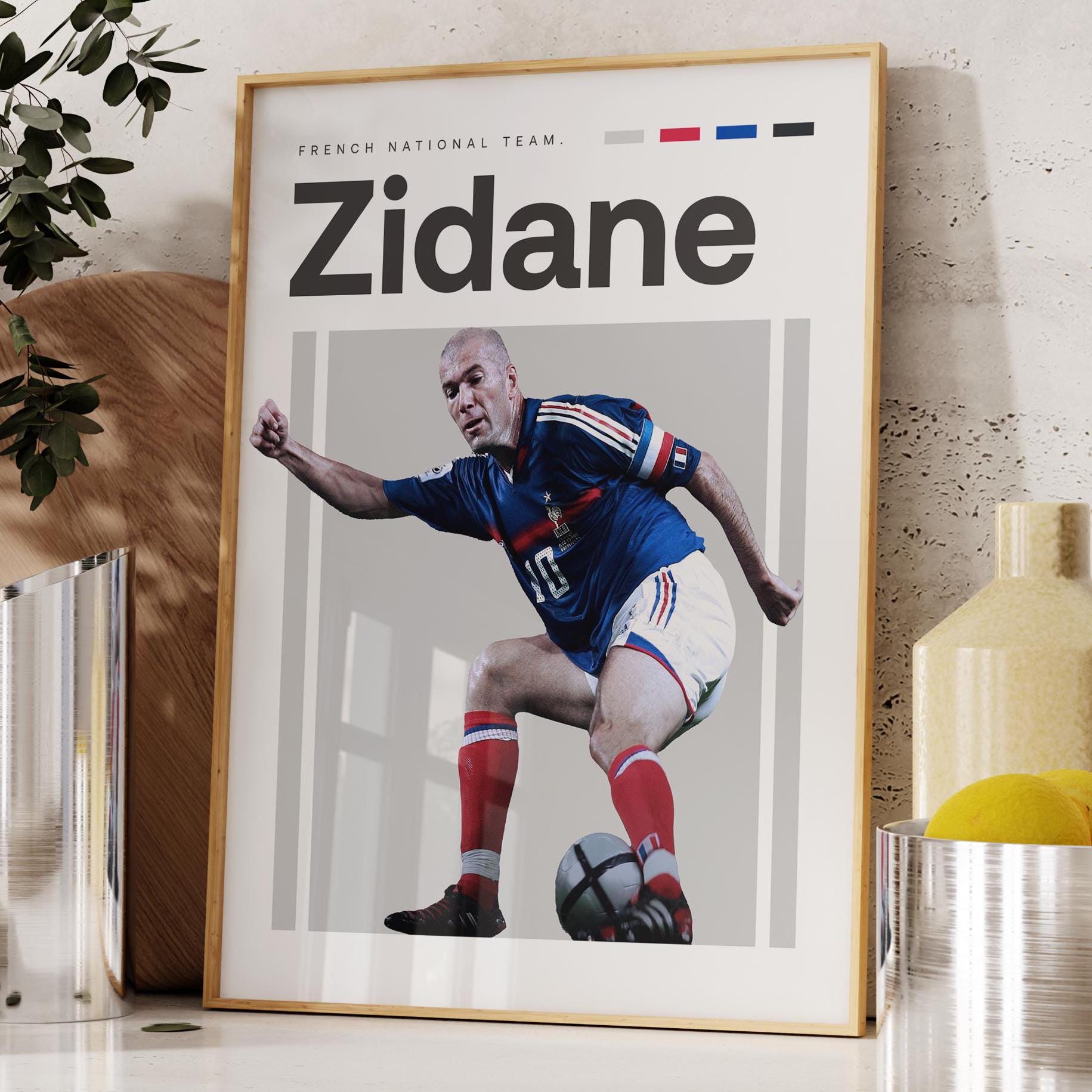 ジネディーヌ・ジダン 『Zinedine Zidane』 ポスター 8枚セット ジネディーヌ・ジダンのポスター、フランスのサッカー選手、サッカー