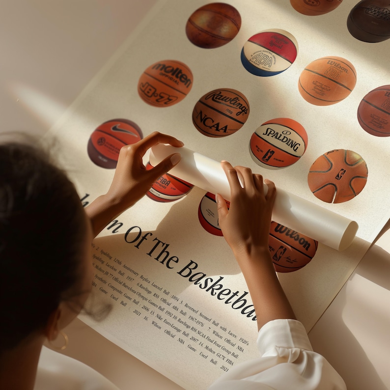 Evolution of the Basketball Poster, Basketball Wall Art, Basketball Gift, Game Room Decor, Basketball Team, Man Cave, Boys bedroom image 8