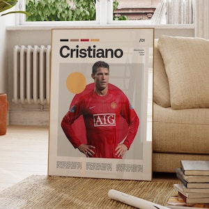 Cristiano Ronaldo Poster, Portugal Football Print, Soccer Gifts, Sports Poster, Football Poster, Soccer Wall Art, Sports Bedroom Posters