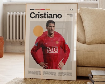 Cristiano Ronaldo Poster, Portugal Fußball Druck, Fußball Geschenke, Sport Poster, Football Poster, Fußball Wandkunst, Sport Schlafzimmer Poster
