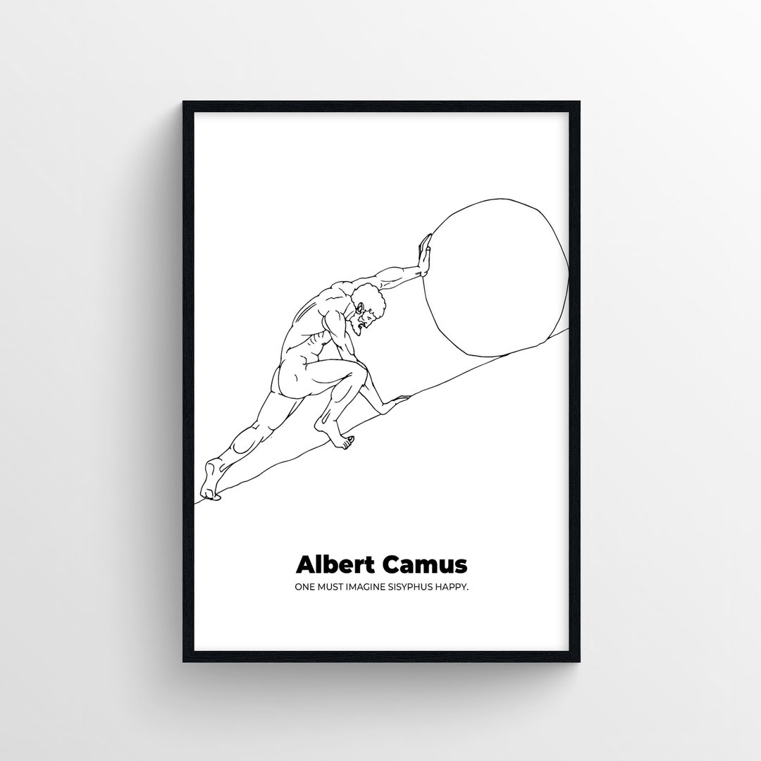 Sisyphus Line Art Stoic Poster ( Digital Download ), the Myth of ...