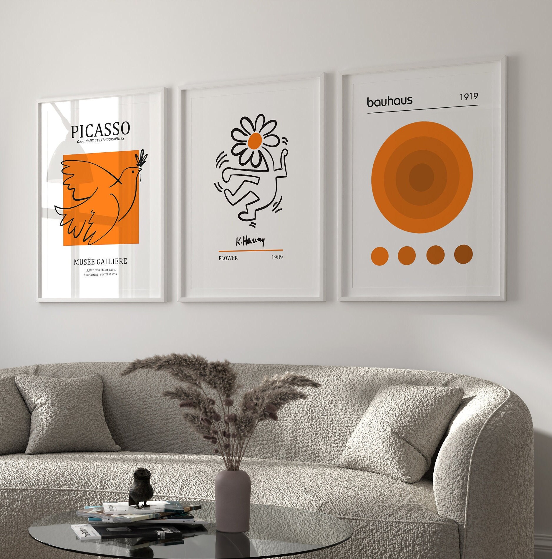 Gallery Wall Art Set of 3 Posters, Picasso Poster, Bauhaus Print