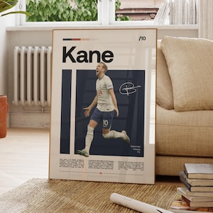 Harry Kane Poster, English Footballer, Soccer Gifts, Sports Poster, Football Player Poster, Soccer Wall Art, Sports Bedroom Posters