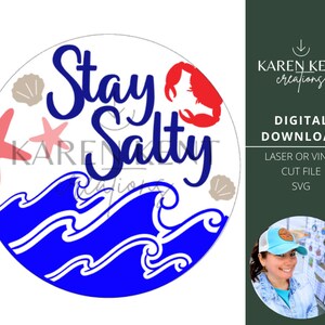 Stranddeurhanger SVG | Voordeur teken SVG | Rond teken SVG | Deurbord SVG | Glowforge-project | Laser SVG-projecten | Deurhanger SVG