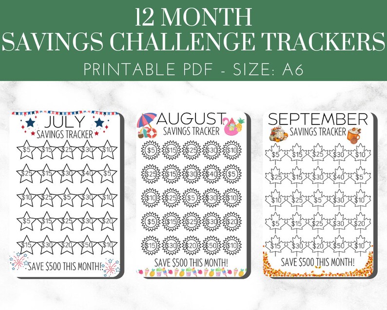 12 Month Savings Challenge Printable Savings Challenge Bundle Letter 12 Month Savings Challenge Printable Savings Challenge Bundle Letter