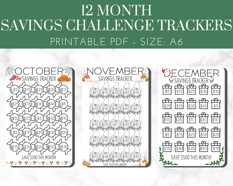 12 Month Savings Challenge Printable Savings Challenge Bundle Letter 12 Month Savings Challenge Printable Savings Challenge Bundle Letter