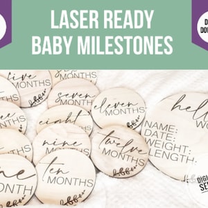 Baby Milestone SVG Glowforge, Baby Shower SVG, Glowforge Files, Digital Download, Glowforge SVG Files, svg cut files, baby cut files, svg