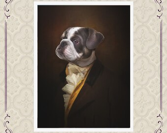 Custom Pet Portrait, Renaissance Pet Portrait, Dog Portrait On Canvas, Custom Pet Painting, Digital Pet Portrait, Dog Lover Gift, Pet Loss