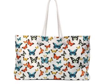 Hübsche Schmetterlingstasche - Hübsche wiederverwendbare Tasche, trendige Schultertasche, Schmetterlingstasche, bunte Schmetterlingstasche, Geschenkidee für Frauen