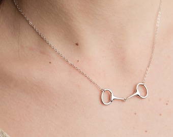 Snaffle Bit Necklace • Sterling Silver Necklace • Minimalist Jewelry • Perfect Gift for Mom
