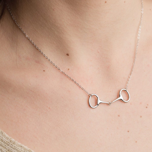 Snaffle Bit Necklace • Sterling Silver Necklace • Minimalist Jewelry • Perfect Gift for Mom