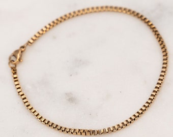 Bracciale a catena quadrata • Delicato bracciale impilabile • Gioielli in oro rosa • Perfetto da indossare tutti i giorni • Regalo per la migliore amica